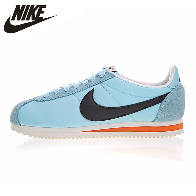 

NIKE CLASSIC CORTEZ NYLON Women's Wear-resistant Running Shoes, Light Blue, Lightweight Breathable Non-slip 882258 402