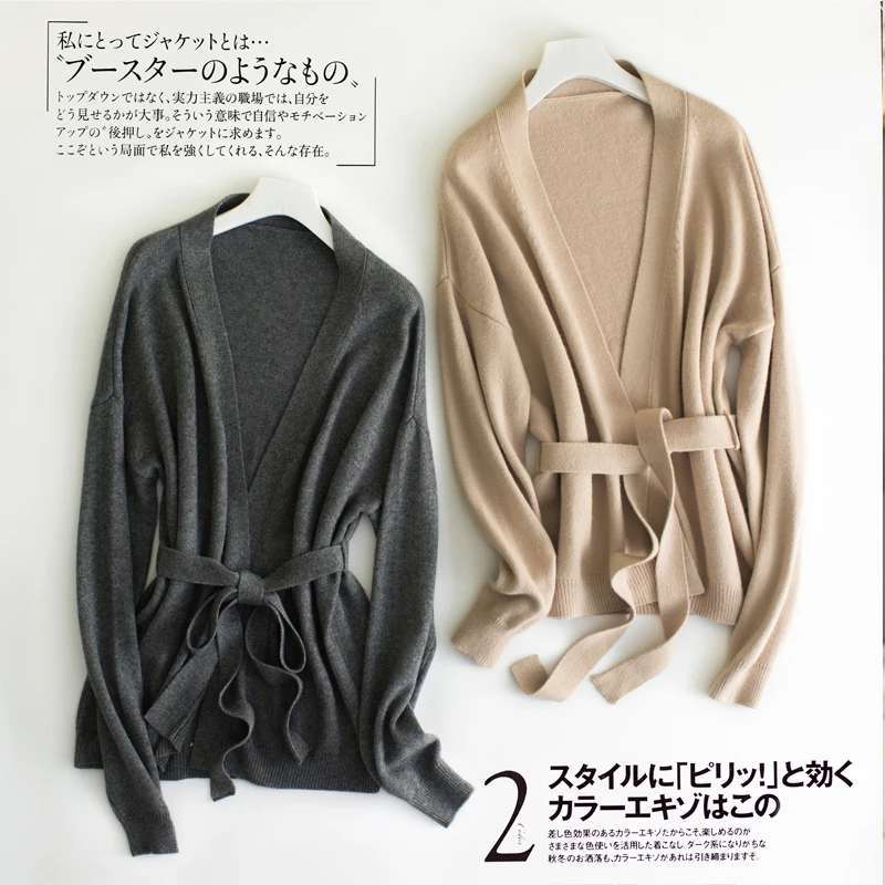 Autumn new women's high-quality cashmere cardigan V-neck short solid color loose fashion casual soft and comfortable sweater Autumn new women's high-quality cashmere cardigan V-neck short solid color loose fashion casual soft and comfortable sweater