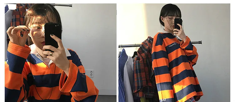 Мужская рубашка поло оранжевого цвета с длинным рукавом, модная, в готическом стиле, с вышитыми буквами, Harajuku, в полоску, Высококачественная Мужская рубашка поло, Мужская Роскошная рубашка