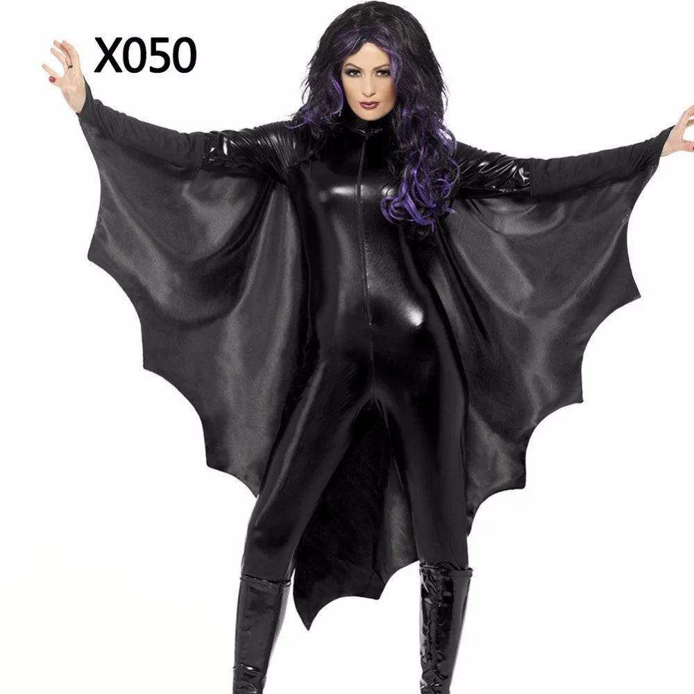 Sensfun 2018 Black Bat Sleeves Jumpsuit Cosplay Costumes Long Sleeve