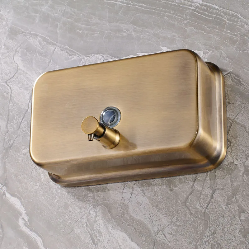 Index Bath Best 40oz Metal Bronze Antique Brass Wall Mounted Soap Dispenser