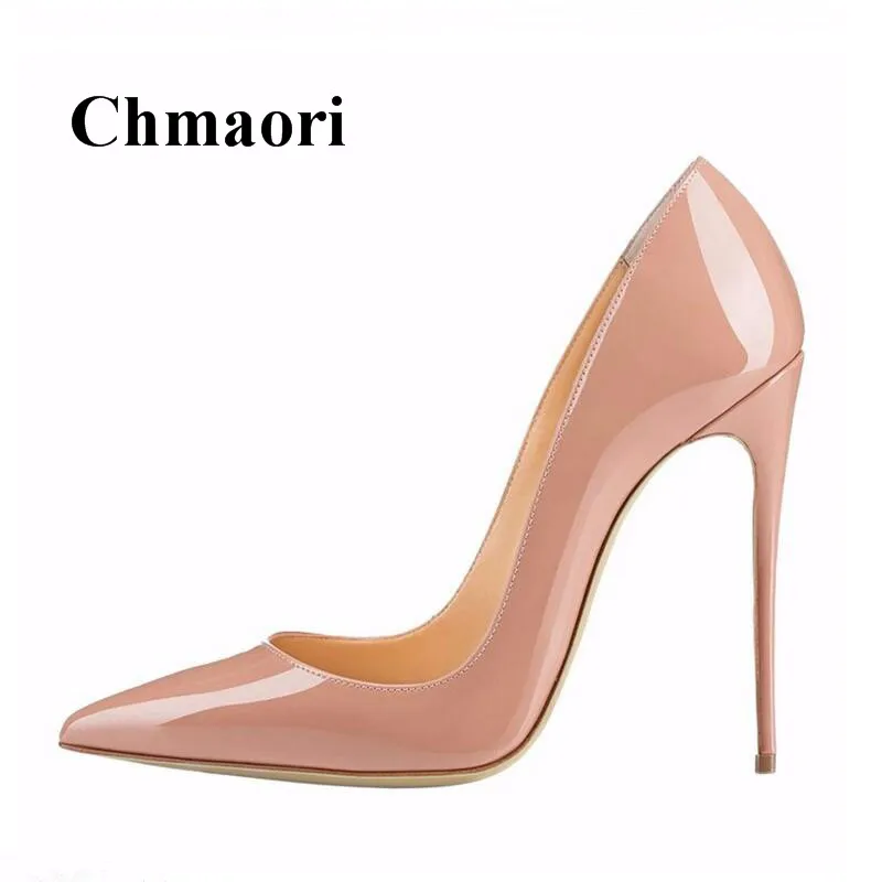 

2018 Fashion Sexy Pointed Toe Shallow Slip-On Thin High Heel Summer Spring Autumn Supper High Heel 10 -12cm Women Pump