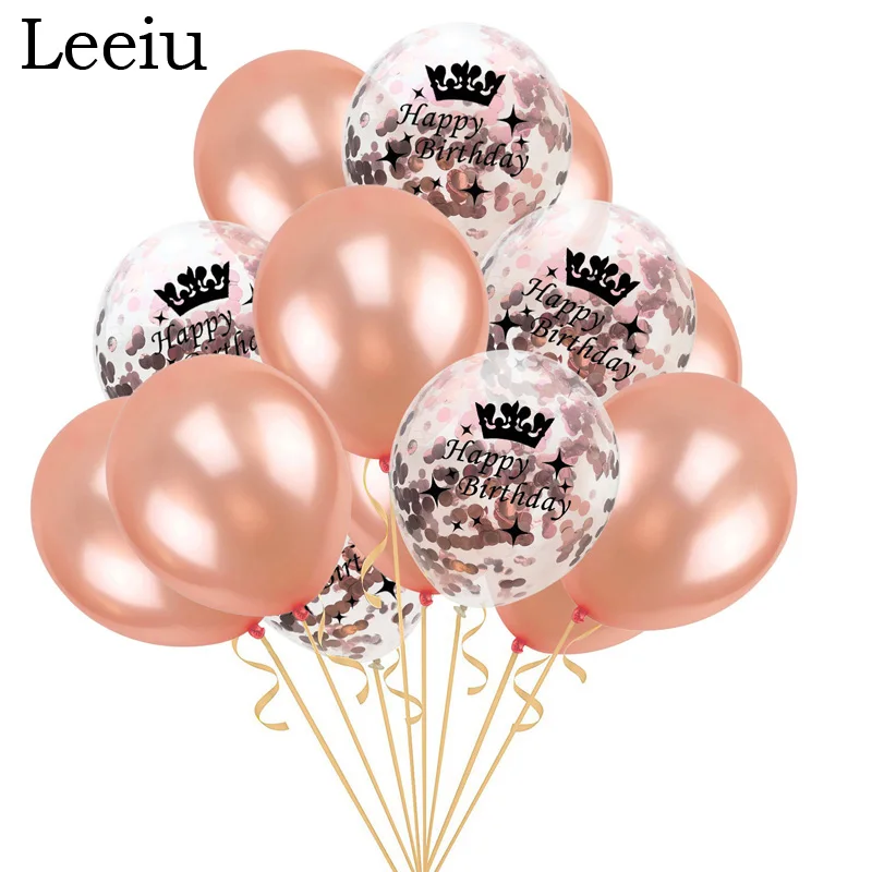 

Leeiu 30th 40th 50th Confetti Balloons Rose Gold Latex Balloons Happy Birthday Anniversary Wedding Decoration Party Supplies