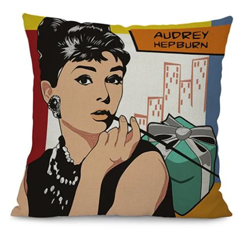 Cushion Cover 3D Printed Superstar Cotton linen Pillowcase Office Bedroom Chair Seat Throw Pillow Cushion Decoration