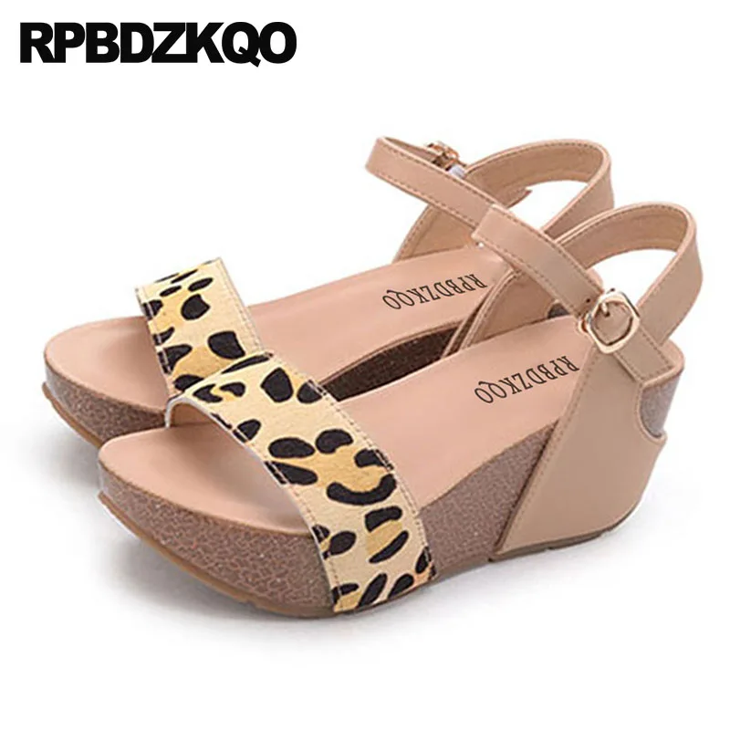 wide fit leopard print wedges