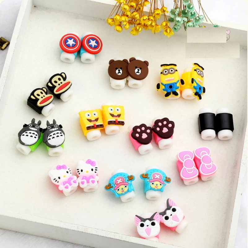 

Cartoon Cable Protector Data Line Cord Protector Protective Case Cable Winder Cover Organizer Clip For OPPO USB Charger Cable