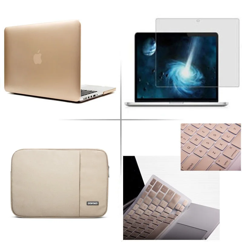 4in1 Matte Hard case sleeve keyboard cover LCD For 2018 Touch Bar A1990/A1989 Macbook Pro Air11 13 Retina 12 13 15 Notebook Bag 4in1 Matte Hard case sleeve keyboard cover LCD For 2018 Touch Bar A1990/A1989 Macbook Pro Air11 13 Retina 12 13 15 Notebook Bag