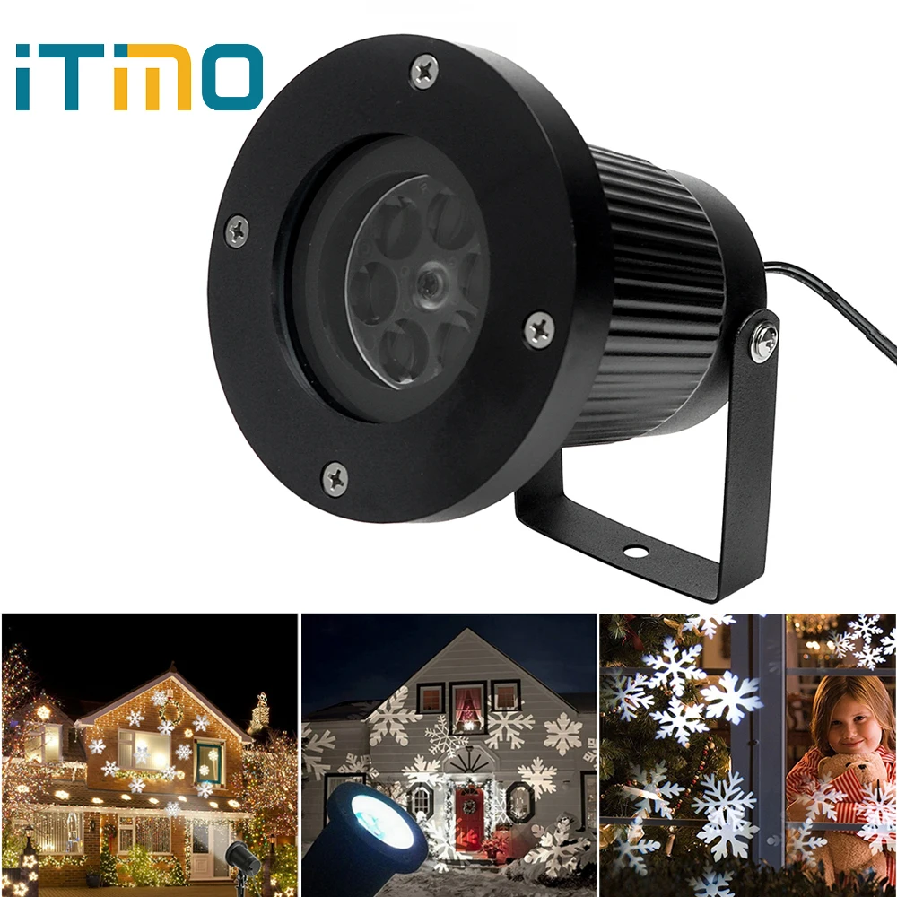 

ITimo Snowflake LED Stage Light Garden Holiday Lighting Moving Snow Laser Projector Lamp New Year Christmas Landscape Waterproof