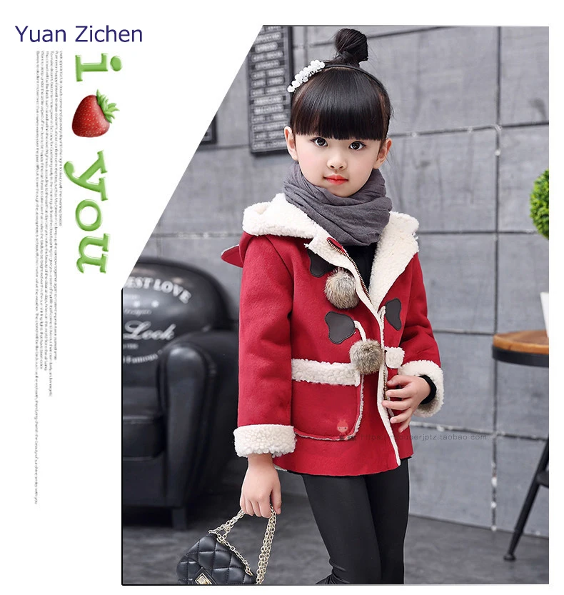 Girls Winter Coat Faux Fox Fur Jackets Toddlers Children