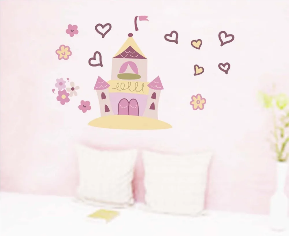 (Free Shipping) Beautiful House Children PVC Room Vinyl Stickers Home Decals DIY Removable Wall