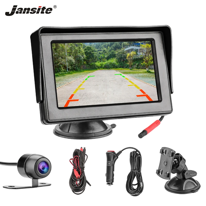 

Jansite 4.3" Car monitors Parking Monitor System TFT LCD display Rear view camera Backup camera Auto TV Support DVD