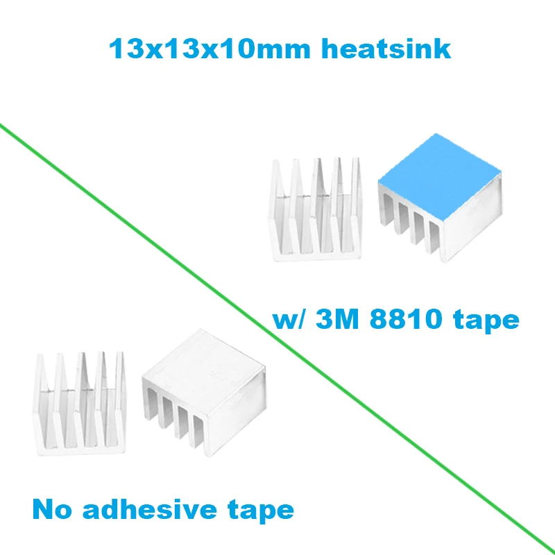 En-Labs10pcs алюминиевый электронный чип радиатор опционально 3M8810 термальная Двухсторонняя клейкая лента, 10X10,13X13,14X6,14X14