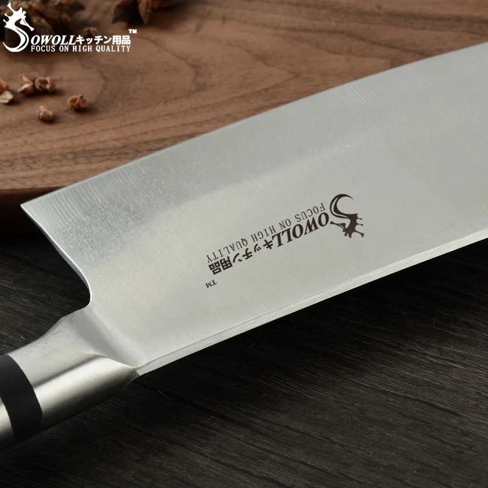 Кухонные ножи SOWOLL, ножи из нержавеющей стали, нож для очистки овощей Santoku, нож для нарезки хлеба, нож для измельчения, кухонная принадлежность, инструменты