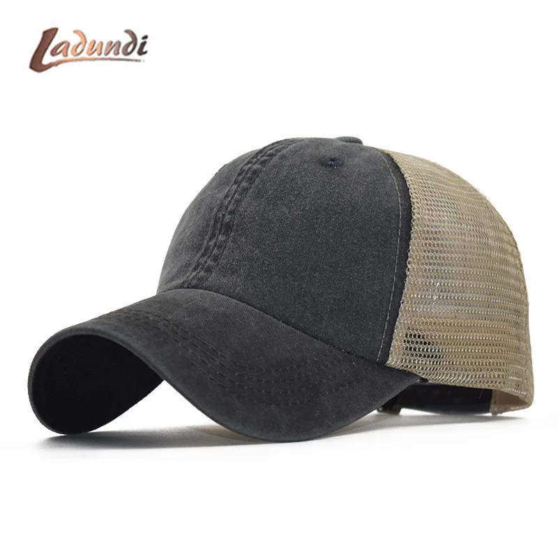 

2018 Breathable Washed Nylon Mesh Baseball Caps For Men Cotton Washing Women Snapback Caps Outdoor Sport Adjustable Outdoor Hats