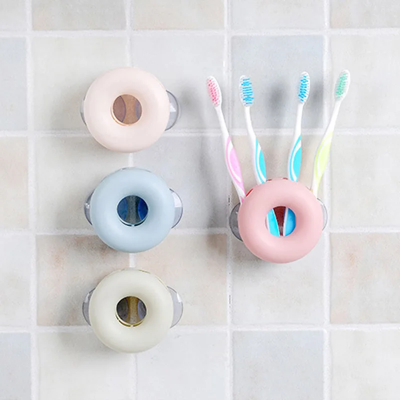Home Bathroom Toothbrush Wall Mount Holder Sucker Ladybug Organizer Cup Rack