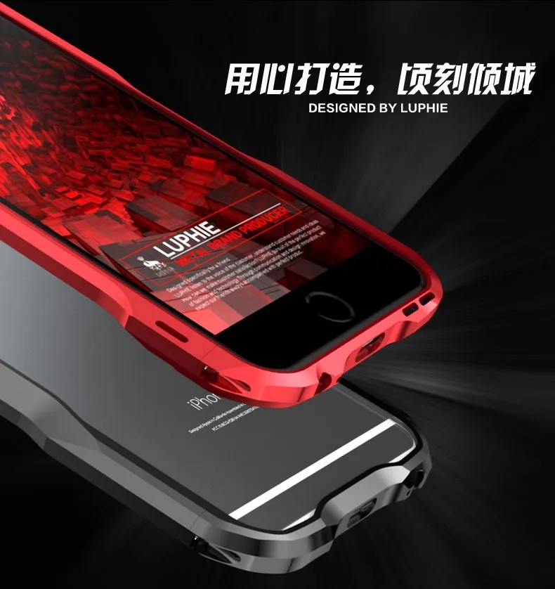 Luphie чехол для iPhone X 6 s 8 7 противоударный Броня металлический бампер неправильной