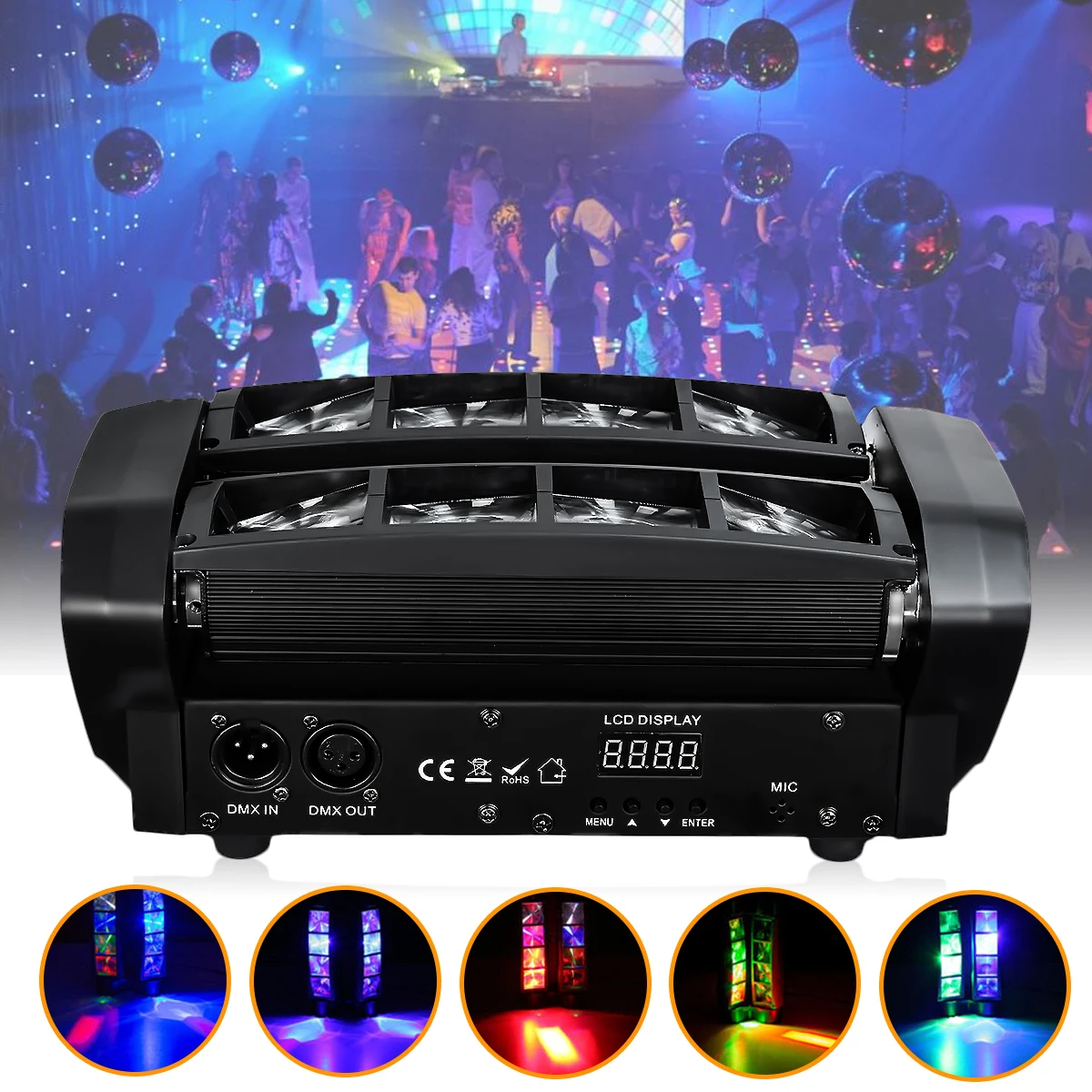 

100W RGBW Christmas LED S pider Beam DMX Stage Light Disco DJ Party Lighting Lamp