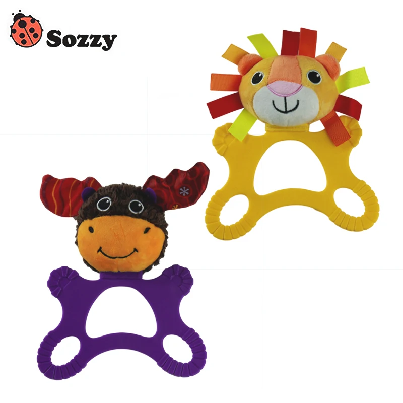 Sozzy детская ручная погремушка грызунок игрушка 20 см животное корова мягкая