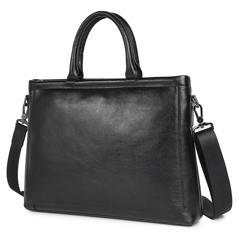 Мужские портфели из натуральной кожи, модная деловая сумка, первый слой, коровья кожа, сумка для 14 дюймов, сумка для ноутбука 7404A