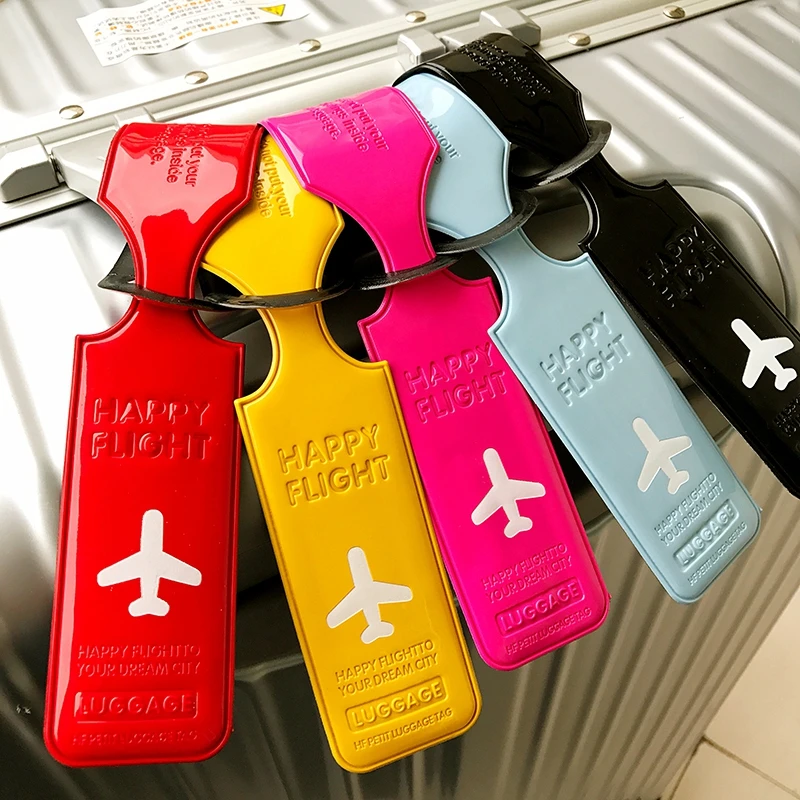 

Travel Accessories Luggage Tag Cover Creative PU Leather Suitcase ID Address Holder Baggage Portable Label Girl Boarding Tags