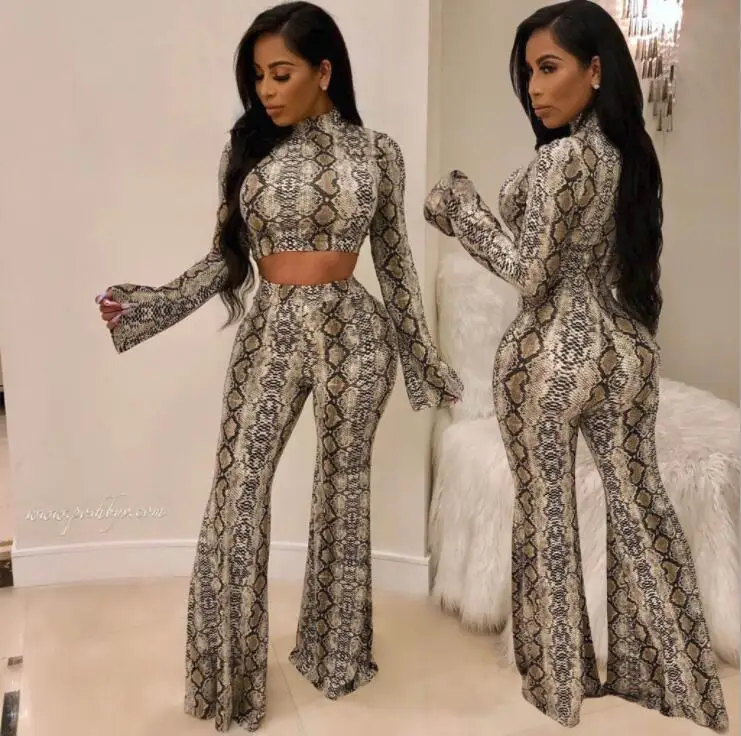 flared trousers snake print