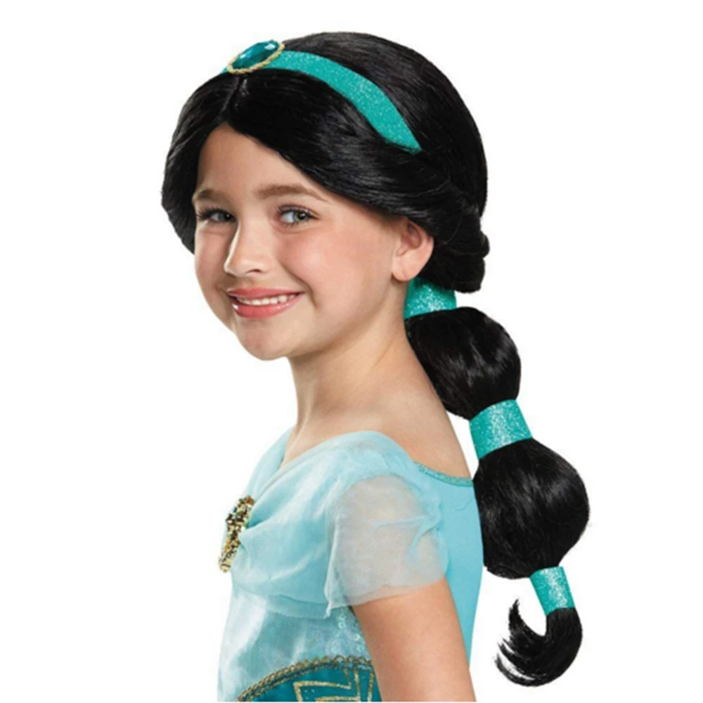 Хэллоуин Детское платье Аладдин лампа Косплей Костюм Принцесса Жасмин девушка парик головной убор костюм реквизит