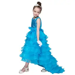 Платье принцессы; для детей от 2 до 12 лет на свадьбу; одежда для подружки невесты; одежда для торжеств и блестками платье-пачка Y07