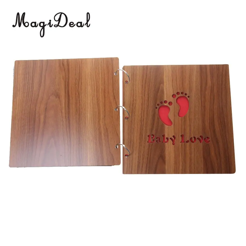 MagiDeal Baby Love Footprints/ I LOVE YOU Vintage Photo Album Craft for Party Scrapbook Diary Gifts Memory Love Autograph Decor
