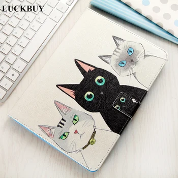 

LUCKBUY case for Apple iPad 234 Cases Covers Silk Pattern Cats Animal Stand Wallet Flip PU leather Case For iPad 2 iPad 3 iPad 4