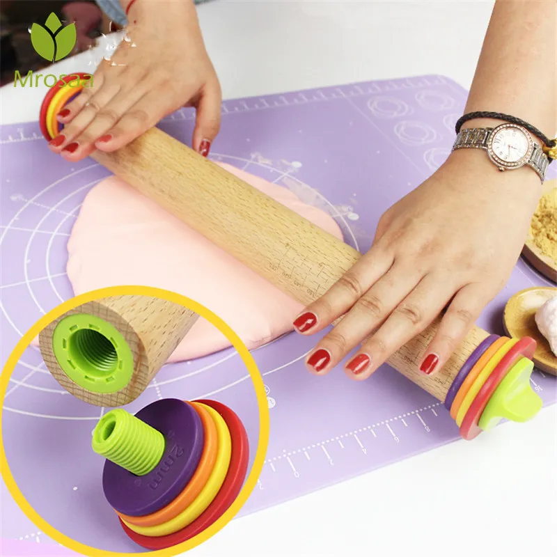 

43x4.5 cm Adjustable Baking Stick Wooden Rolling Pin Baking Tool Non-Stick with clear scale Design DIY Cake Tools egg tool