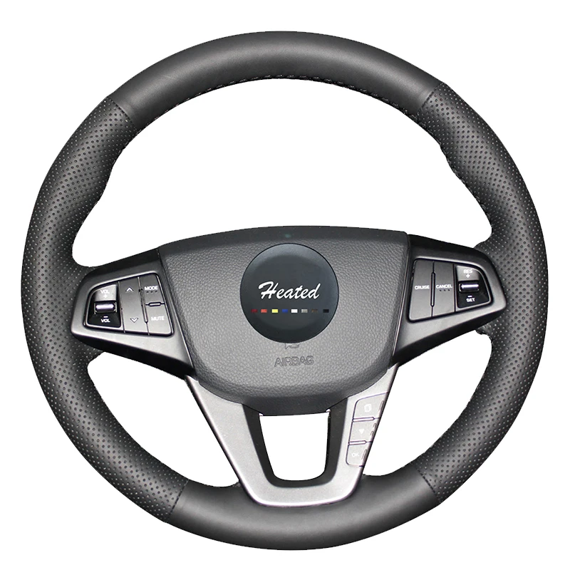 Heated Microfiber leather Car Steering Wheel Cover for Hyundai Mistra