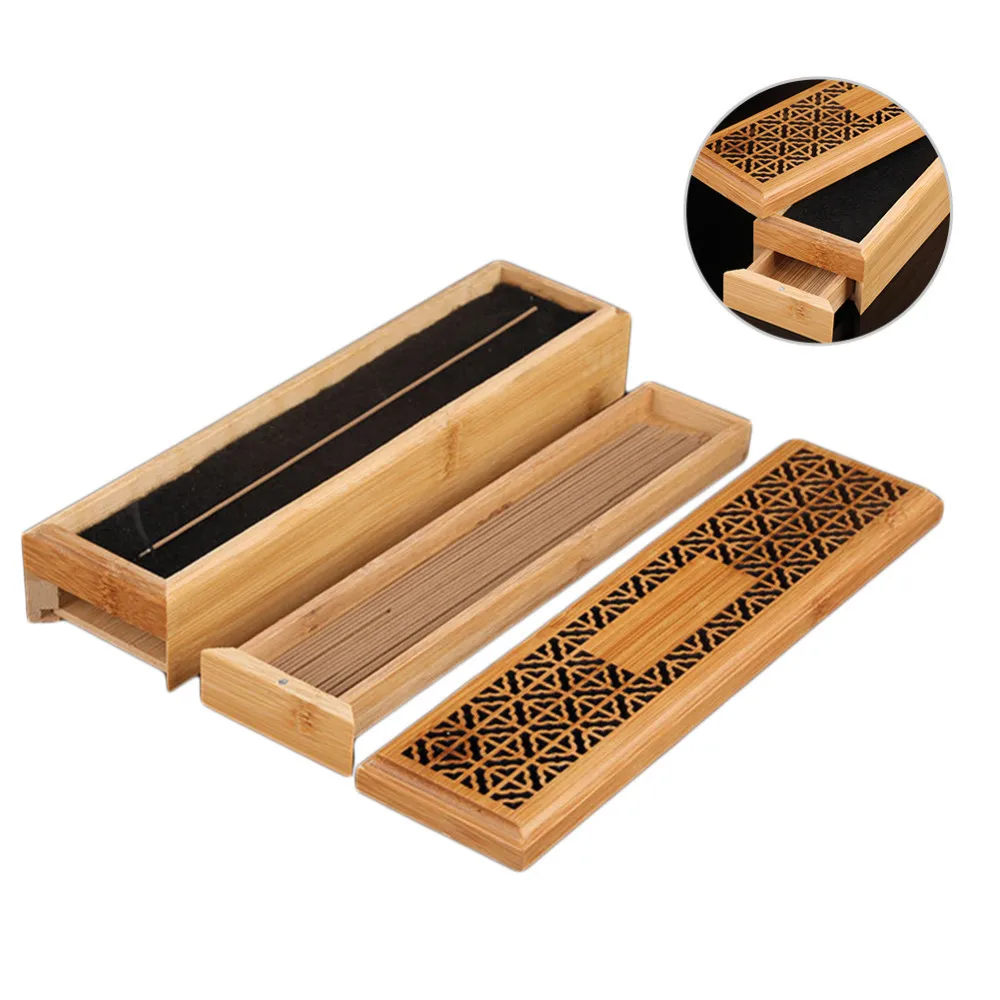 Double Layer Wooden Incense Box High end Incense Coffin Burner Incense