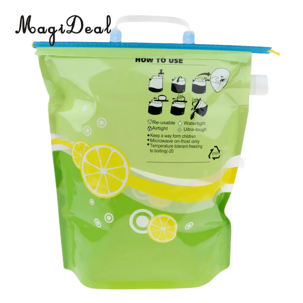 6L Portable PE Water Bag Folding Water Storage Lifting Bag Camping Hiking
