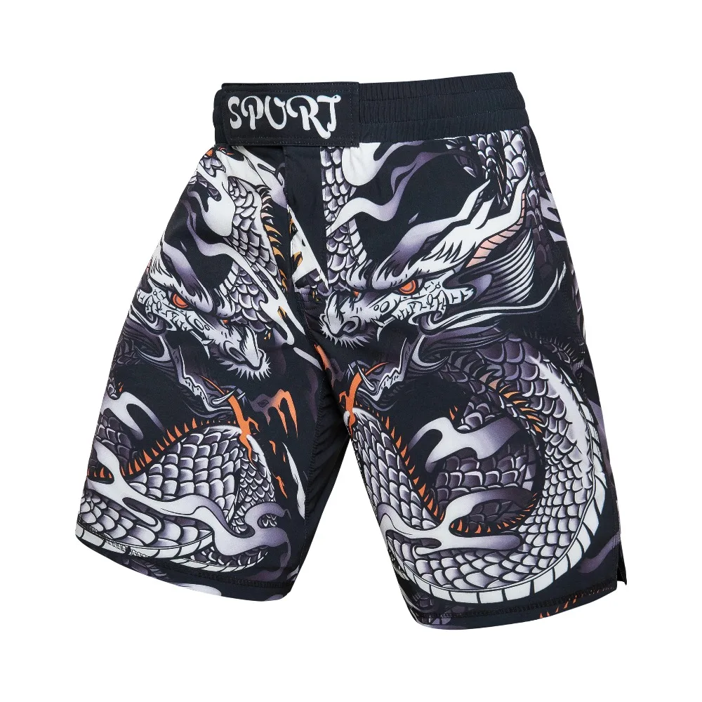 

2018 New shorts men compression fitness bermuda masculina MMA men's 3D Dragon printing anime reality BJJ breathable men shorts
