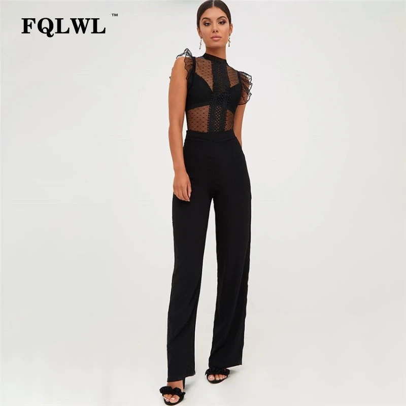 FQLWL Transparent Lace Bodysuit Sexy Top Body Femme Patchwork Bodycon Summer Jumpsuit Ruffle Sleeve Mesh Bodysuit Women Romper FQLWL Transparent Lace Bodysuit Sexy Top Body Femme Patchwork Bodycon Summer Jumpsuit Ruffle Sleeve Mesh Bodysuit Women Romper