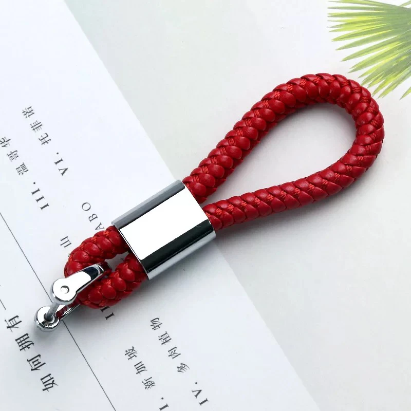 

For Kia Rio Sorento Cerato K3 K3S K4 K5 KX3 Sportage QL KX5 Business Keychain Braided Genuine Leather Zinc Alloy Car Key Ring