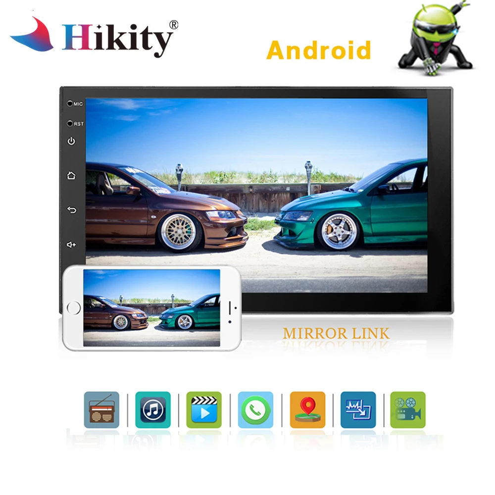 

Hikity 2 Din 7" Android Universal Car Radio Multimedia Bluetooth GPS Navigation Car Stereo Mirror Link FM RDS Wifi DAB+ Headunit