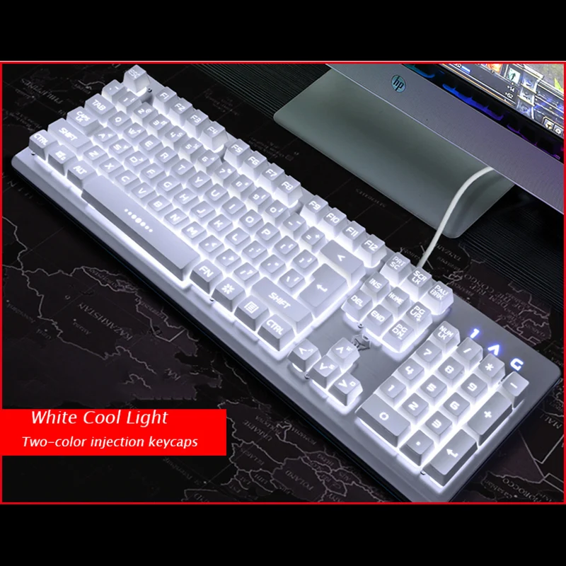 

Wired Gaming Keyboard RGB Backlit Keyboard Mechanical Feeling Smart Voice Control Keyboard PC Gamer Overwatch