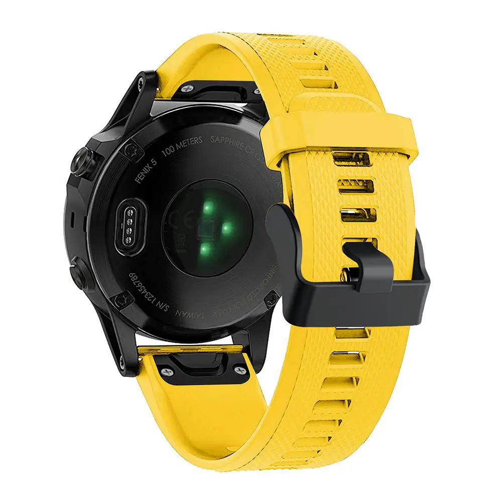 22 мм ремешок для часов Garmin Fenix 5/5 Plus/Quatix 5 Forerunner 935 Instinct Watch Quick Release силиконовый ремешок Easy fit ремешок - Цвет ремешка: yellow