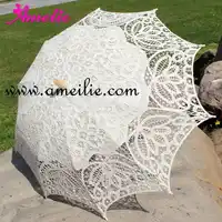 10pcs Lot Handmade Wedding Battenburg Lace Parasol Umbrella Wedding Favors Mix Color White Beige Red Purple Black Blue