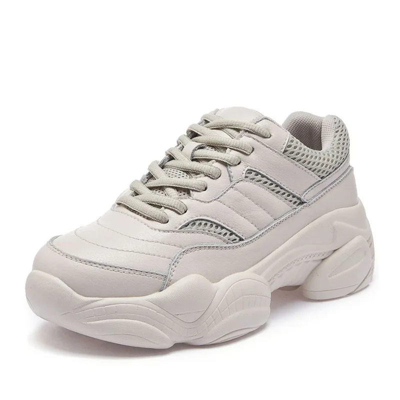 De Mesh Blanc Taille Chaussures Casual En Appartements Sneakers Razamaza Air 40 noir Cuir Femmes Randonnée Jogging Véritable Plein Lacent Beige blanc 35 qWOng6CBv
