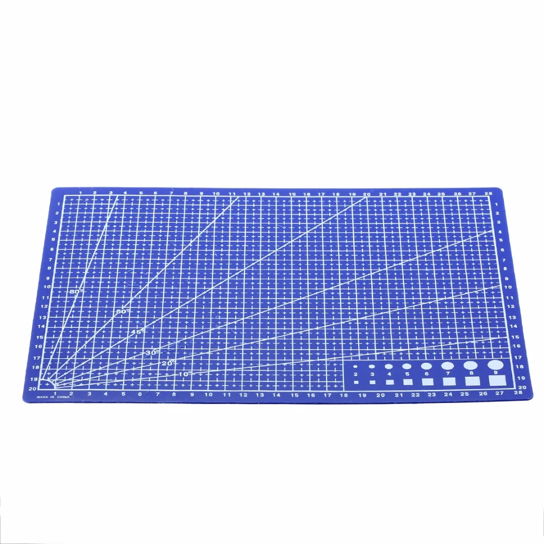 New Blue Plastic Cutting Mat A4 Grid Lines Self Healing Cutting Mat Craft Card Fabric Measure Leather Paper Board 30X22cm