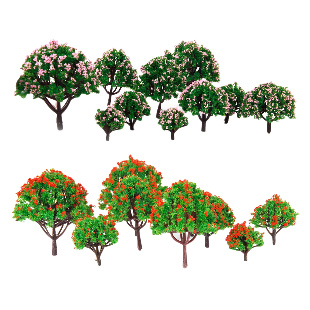 20Pcs Flower Tree Model HO Z N Scale 1/75-500 Layout for Diorama Scenery Building Props