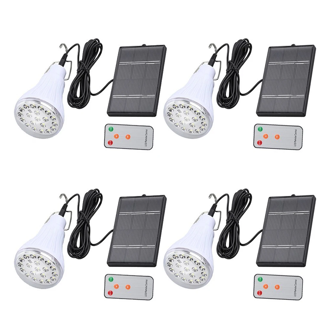 

Solar Bulb Solar Panel Powered Lights DC6V 20 LED Bulb Hanging Lamp with Remote(Pack of 4)