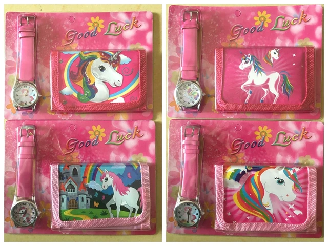 NEW Classic 12 Set cartoon unicorn watch watch and wallet purse wrist watch kids NEW Classic 12 Set cartoon unicorn watch watch and wallet purse wrist watch kids