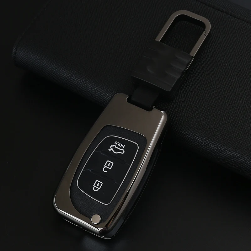 

ALLOY Auto Key Ring Key Chain Holder Car Key Case Cover FOR Hyundai Mistra I10 I20 IX25 IX35 IX45 Elantra Smart/Folding