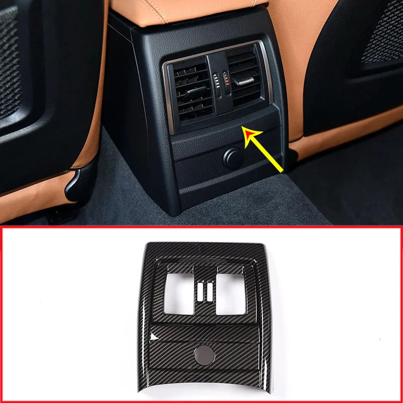 Углеродное волокно стиль ABS Хром Интерьер заднего сиденья Крышка вентиляционного отверстия кондиционера отделка для BMW 3 4 серии GT F30 F34 2013