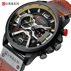 Наручные часы для мужчин s CURREN 2019 лучший бренд класса люкс спортивные модные кожаные часы с календарем для черный мужской