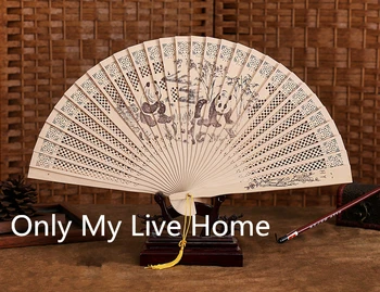 

Women Wood Portable Fan Traditional Craft Sandalwood Fans Wedding Favors Chinese Carved Openwork Folding Fan with Box