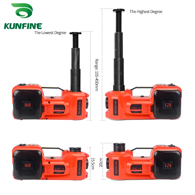  12V 5Ton Car Electric Tire Lifting Car Jacks Hydraulic Air Infatable Car Floor Jack With Impact Wre